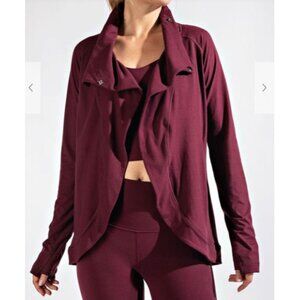 NWOT Cassis Asymmetric Cowl Neck Jacket Size 3X Pockets Snap Buttons